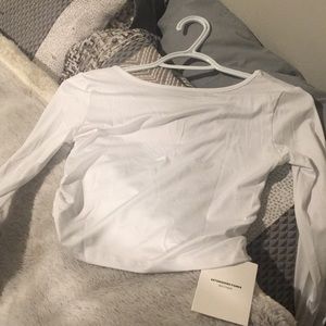 White Long Sleeve Crop Top - Zaful